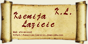 Ksenija Lazičić vizit kartica